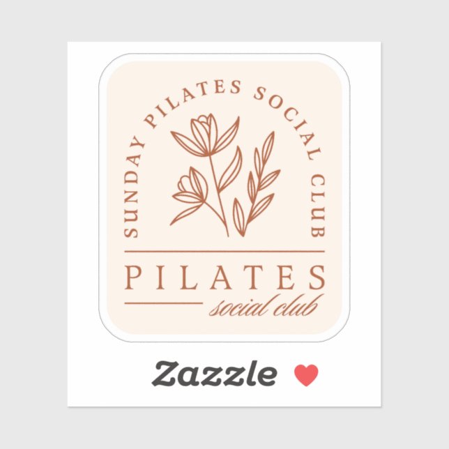 Sticker Club Pilates dimanche boho floral esthétique (Feuille)