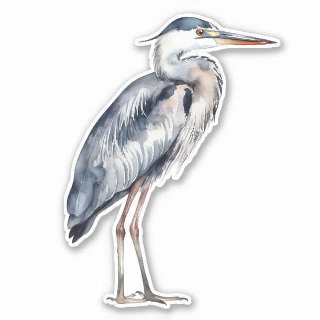 Sticker Coastal Blue Heron Bird (Devant)