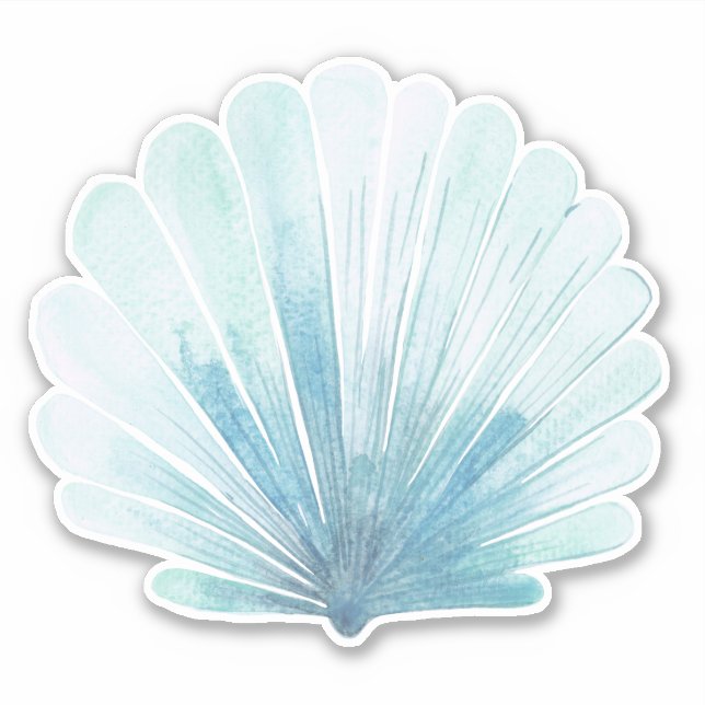 Sticker Coastère Aqua Scallop Seashell (Devant)
