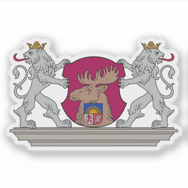 Sticker Coat of arms of the city of Jelgava, Latvia (Devant)
