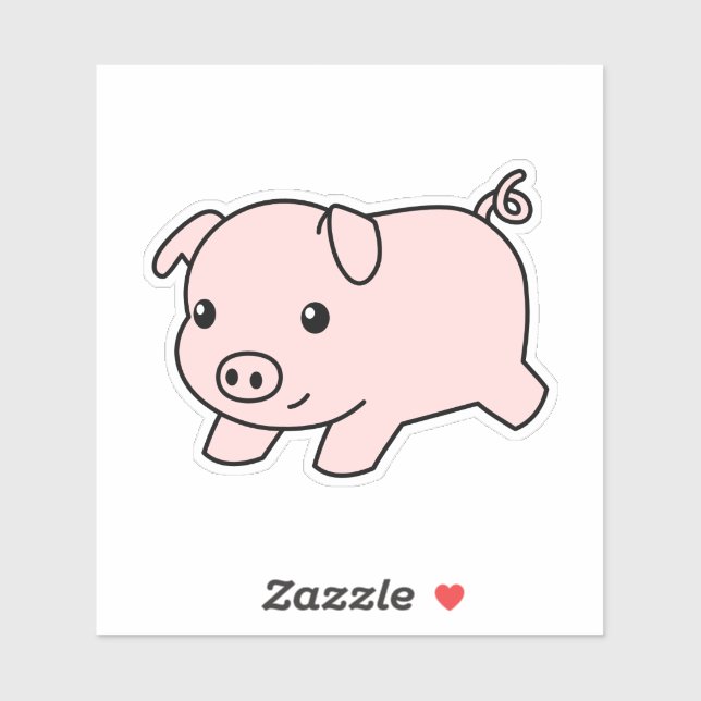 Sticker Cochon De Course, Cochon Adorable (Feuille)