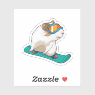 Sticker Cochon de Guinée Snowboard Snowboard