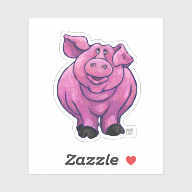 Sticker Cochon de la parade animale (Feuille)