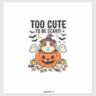 Sticker Cochon d'Inde d'Halloween Trop Mignon Pour Être Ef
