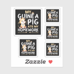 Sticker Cochon d'Inde Mignon a Mangé Mon Devoir