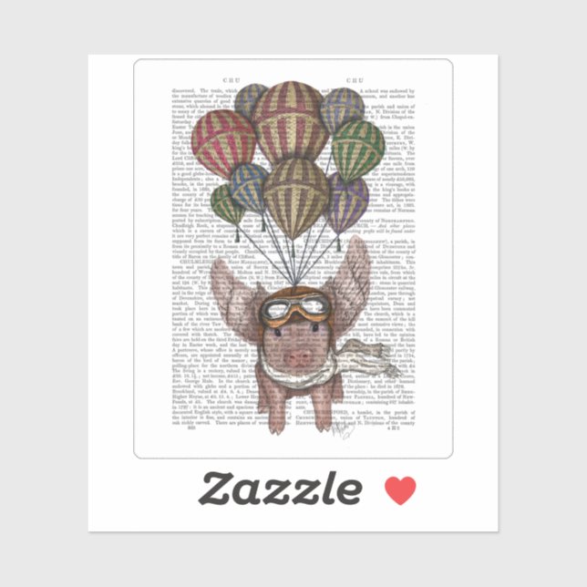 Sticker Cochon en flammes (Feuille)