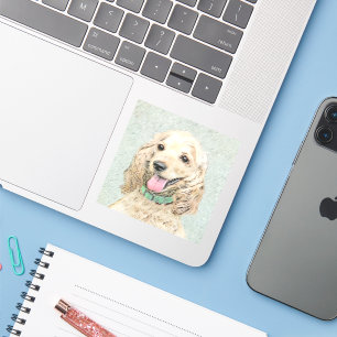 Sticker Cocker Spaniel Buff Peinture - Art Chien original