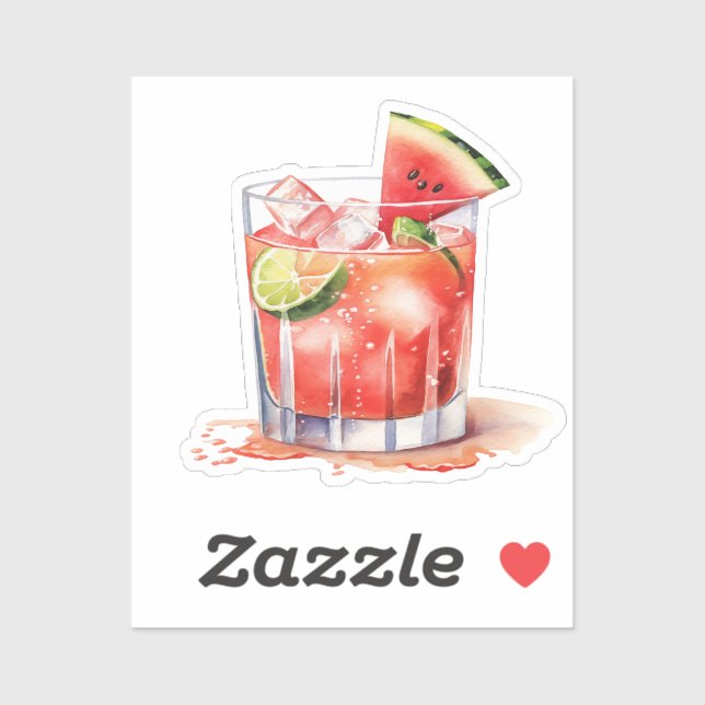 Sticker Cocktail de crème de pastèque (Feuille)
