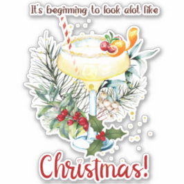 Sticker Cocktails Festive de Noël Boissons Vacances d'hive