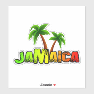 Sticker Cocotiers jamaïcains decal coloré