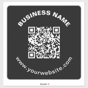 Sticker Code QR avec nom d'entreprise Texte circulaire gra