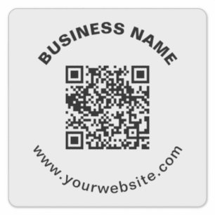 Sticker Code QR avec nom d'entreprise Texte circulaire gra