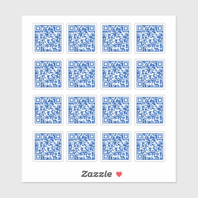 Sticker Code QR Bleu Cobalt Vinyle Laser Cut  (Feuille)