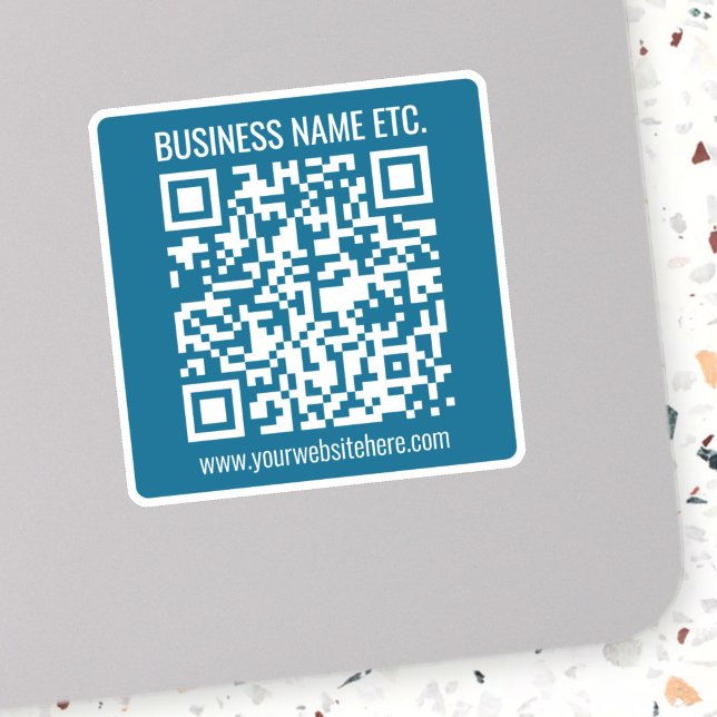 Sticker Code QR bleu océan modifiable (Créateur téléchargé)