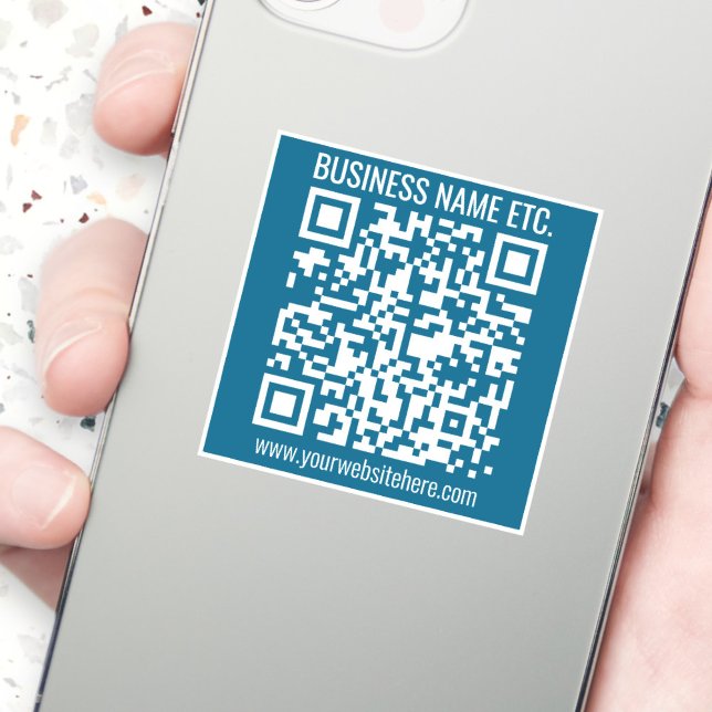 Sticker Code QR bleu océan modifiable (Créateur téléchargé)