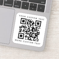 Code QR deux lignes de texte au-dessus et au-desso