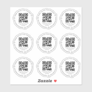 Sticker code qr élégant petite entreprise remise merci