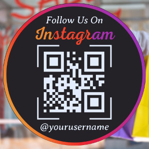 Sticker Code QR entreprise Instagram noir