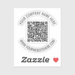 Sticker Code QR et texte personnalisé professionnel person