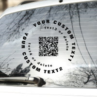 Code QR sur Clear Vinyl circle Voiture Window Bump