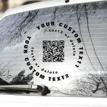 Code QR sur Clear Vinyl circle Voiture Window Bump