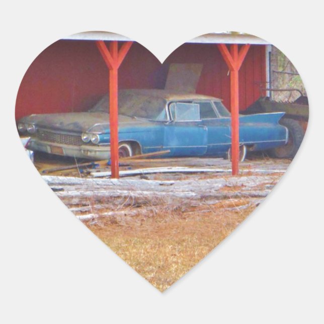 Sticker Cœur 1960 BLUE SADAND DEVILLE Antique voiture (Devant)