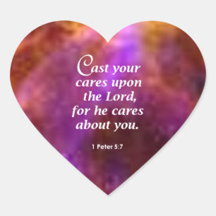 Sticker Cœur 1 Pierre 5:7