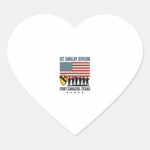 Sticker Cœur 1ère Division de Cavalerie Fort Hood Vintage Sh Mi