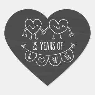 Sticker Cœur 25e Anniversary Poison Chalk Hearts