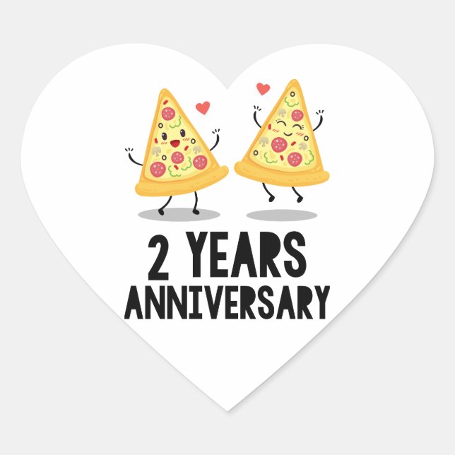 Sticker Cœur 2e anniversaire 2 ans (Devant)