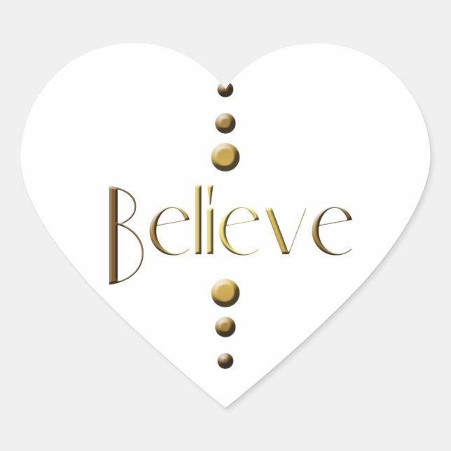 Sticker Cœur 3 point Gold Block Croire (Devant)