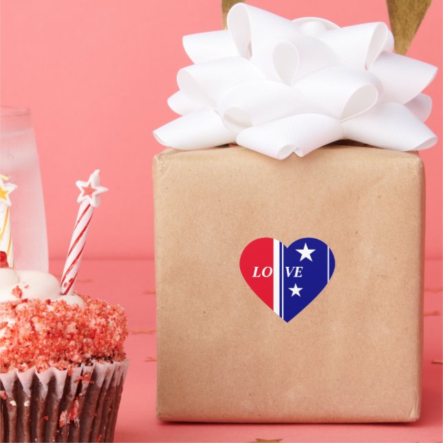 Sticker Cœur 4 juillet cadeaux du jour de l'Indépendance (Fête)