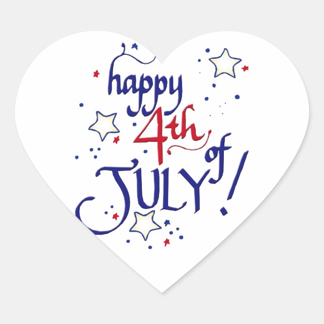 Sticker Cœur 4 juillet heureux (Devant)