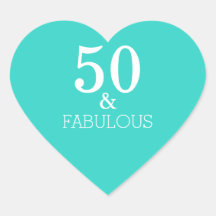 50 Et Fabuleux anniversaire Blanc Turquoise Bleu