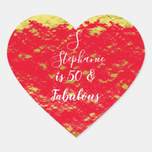 Sticker Cœur 50 et fabuleux initiales de la Parties scintillant