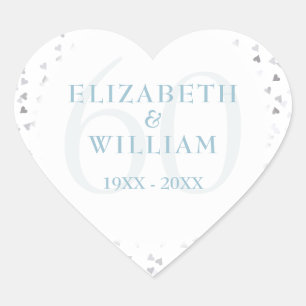 Sticker Cœur 60e Anniversaire Coeurs Confetti