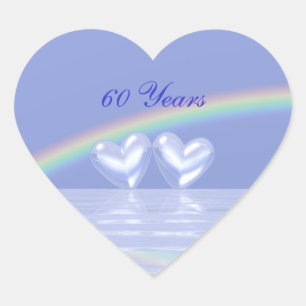 Sticker Cœur 60e anniversaire Coeurs de diamants