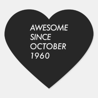 Sticker Cœur 61e cadeau d'anniversaire | Magnifique depuis octo
