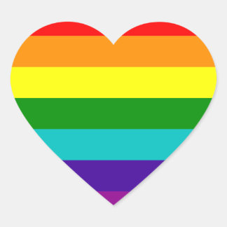Sticker Cœur 7 bandes Stick Gay pride arc-en-ciel