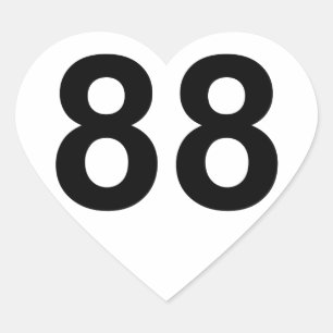 Sticker Cœur 88 - numéro quatre-vingt-huit