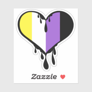 Sticker Coeur à goutte non binaire