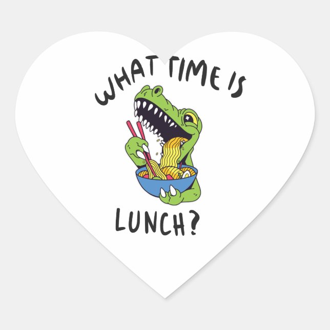 Sticker Cœur À quelle heure est le déjeuner (Devant)