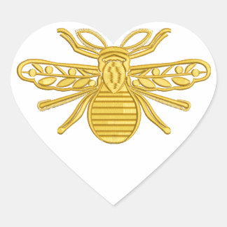 Sticker Cœur abeille royale, imitation de la broderie