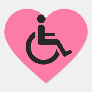 Sticker Cœur Accès de fauteuil roulant - symbole de chaise
