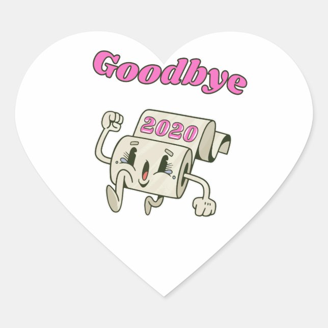 Sticker Cœur Adieu 2020 - C’est enfin terminé (Devant)