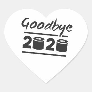 Sticker Cœur Adieu papier toilette 2020 - c’est fini