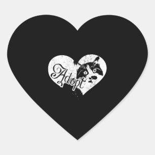 STICKER CŒUR ADOPTER CAT