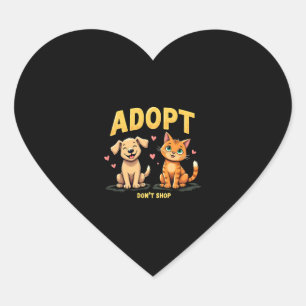 Sticker Cœur Adopter Ne pas Acheter - Joli animal de compagnie 