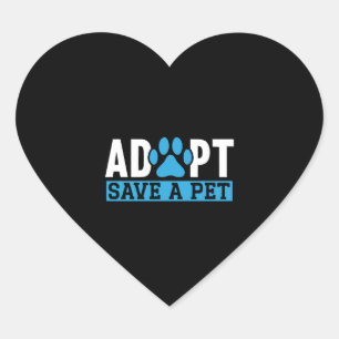 Sticker Cœur Adopter Sauvegarder Un Animal Animalier Droits Des
