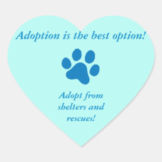 Sticker Cœur Adoption de la meilleure option Empreinte de patte